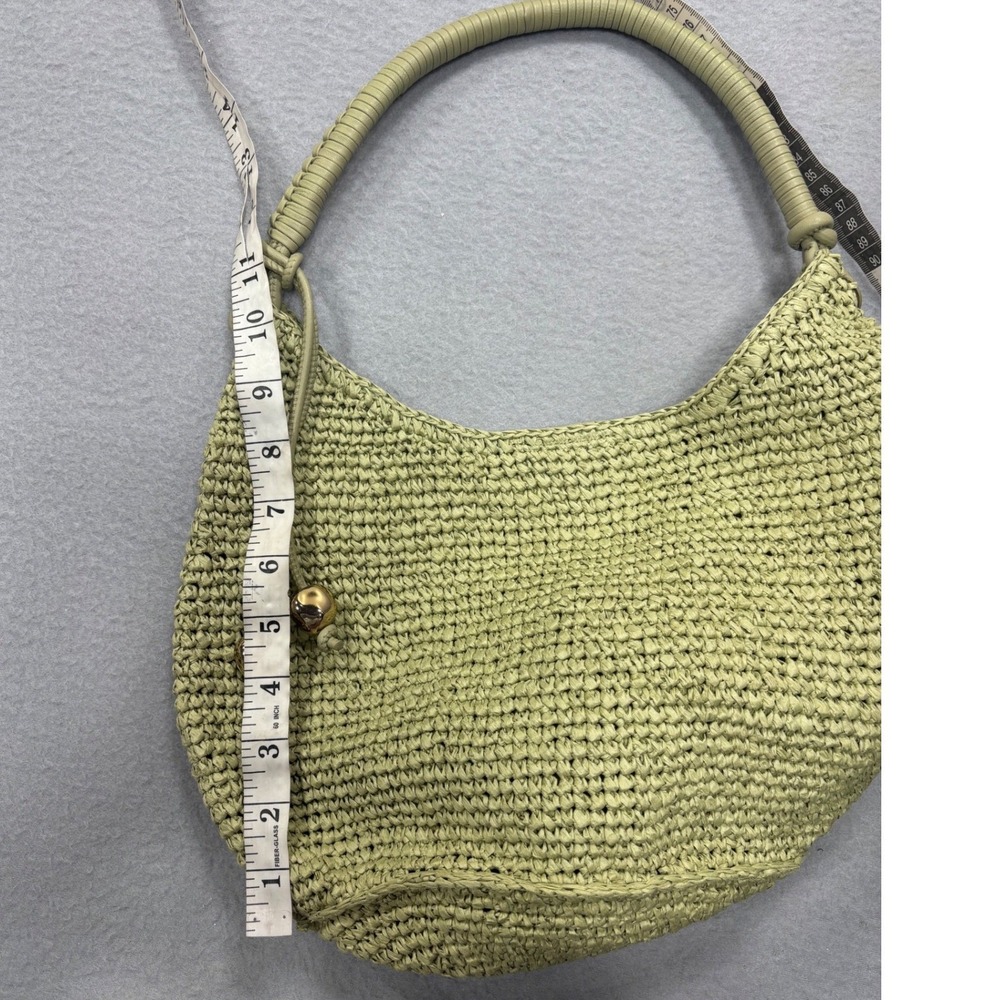 Madewell Camren Straw Bag Sagebrush Shoulder OS Crochet Hobo Bag Green Woven NWT - Picture 9 of 11
